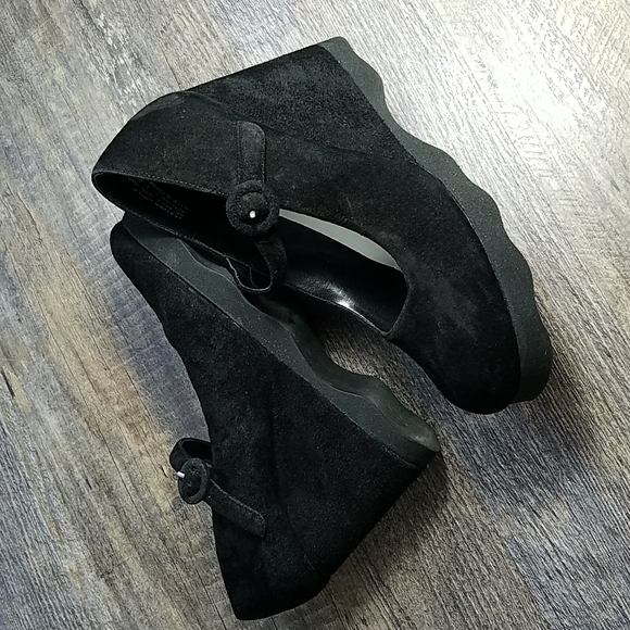 VERBATIM  Maryjane 6.5 platform BLACK  Suede Leather Covered buckle - Picture 14 of 16